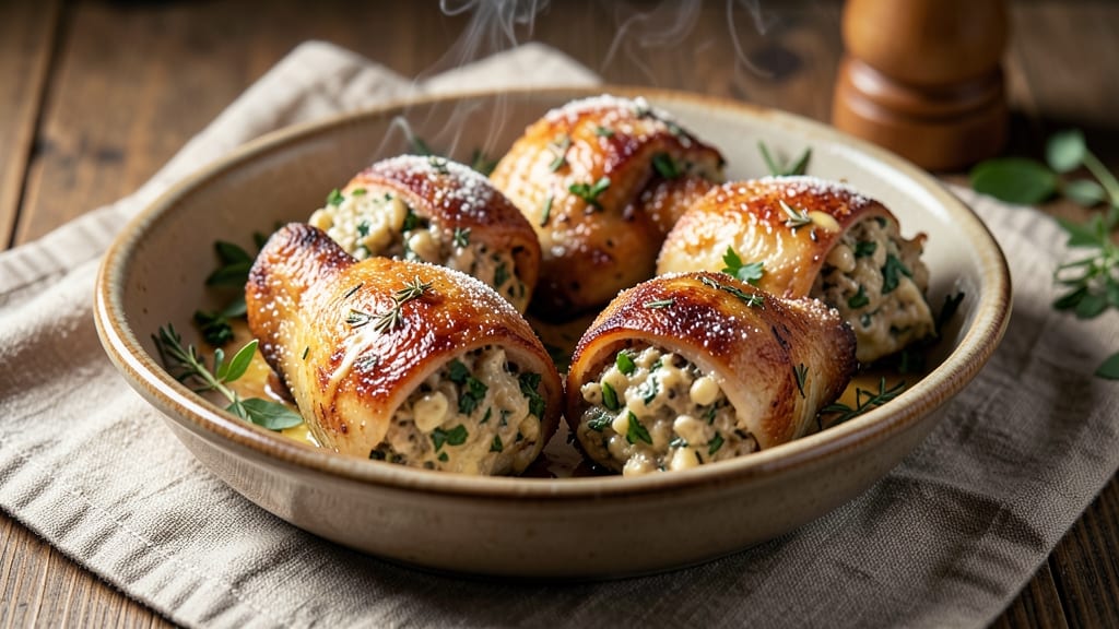Baked Stuffed Chicken Thighs Recipe: Herb-Dumpling-Stuffed Juiciness