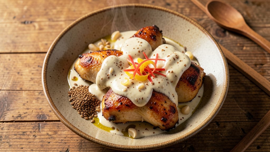 Bachan Sauce Chicken Recipe: Spiced Yogurt and Herb Crisp With Foil-Sealed Juiciness