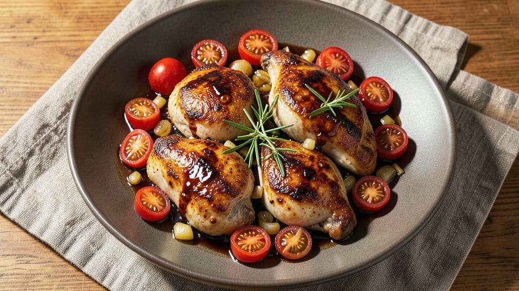 Balsamic Chicken Thighs With Burst Tomatoes Recipe: Sweet-Tart Sauce That Elevates Simple Ingredients