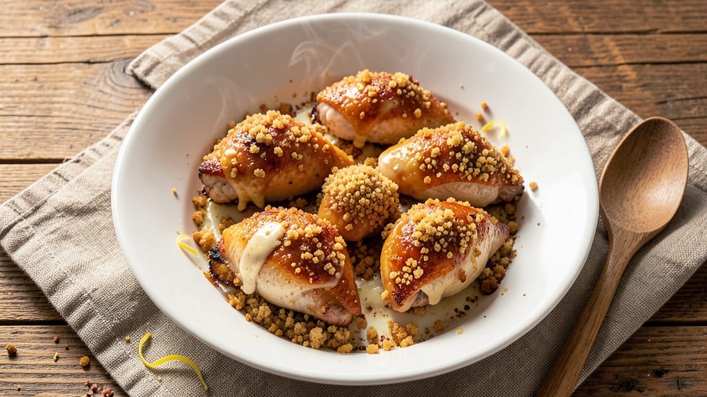 Baked Chicken Recipe With Mayonnaise Bread Crumbs: Foil-Sealed Juiciness Meets Buttery Crisp