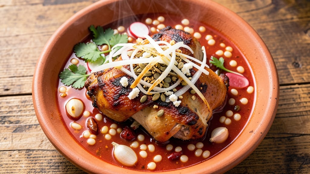 Authentic Mexican Red Chicken Pozole Recipe: Smoky Hominy and Chili-Spiced Stew