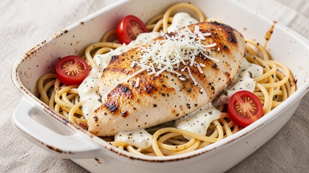 Baked Chicken Spaghetti Recipe with Cream Cheese: One-Pan Creamy Comfort in 30 Minutes