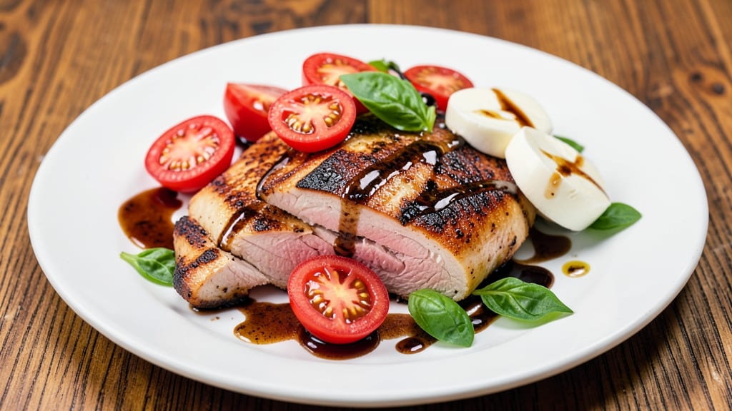 Balsamic Chicken, Mozzarella, and Tomato Recipe: Sweet-Tangy Pasta Dish with Melty Cheese