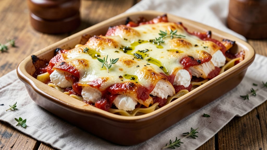 Baked Chicken Lasagna Recipe: Layered Comfort With Foil-Sealed Juiciness