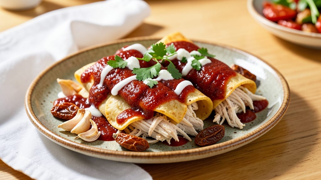Authentic Chicken Enchiladas Recipe With Red Sauce: Smoky Tortilla Layers and Melted Cheese Bliss
