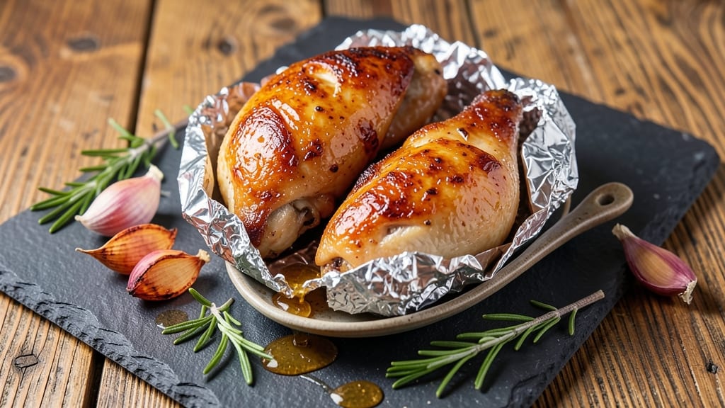 Baked Chicken in Aluminum Foil Recipe: High-Heat Crispy Crust, Juicy Core