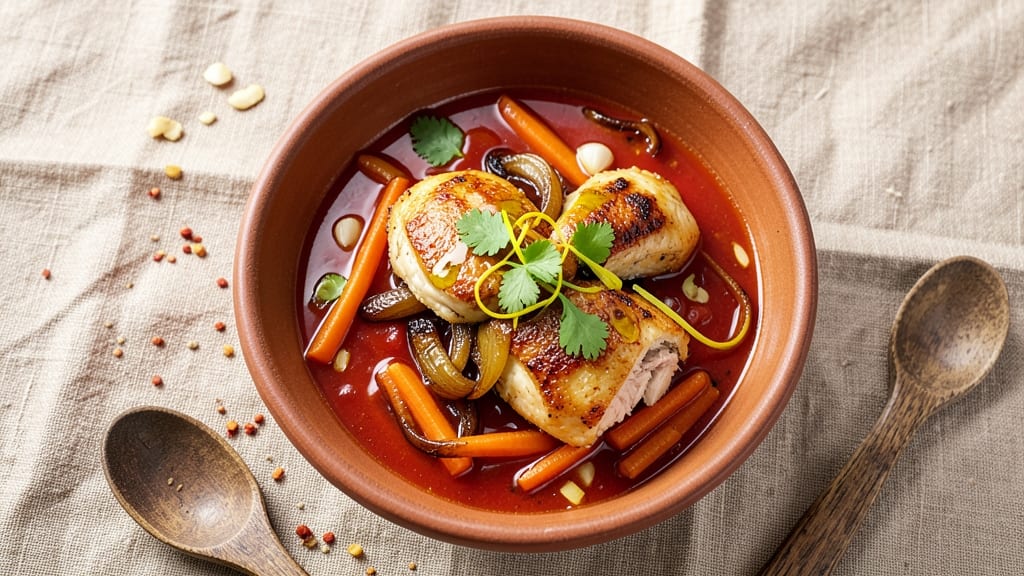 African Chicken Soup Recipe: Spiced Tomato-Broth Harmony With Tender Meat
