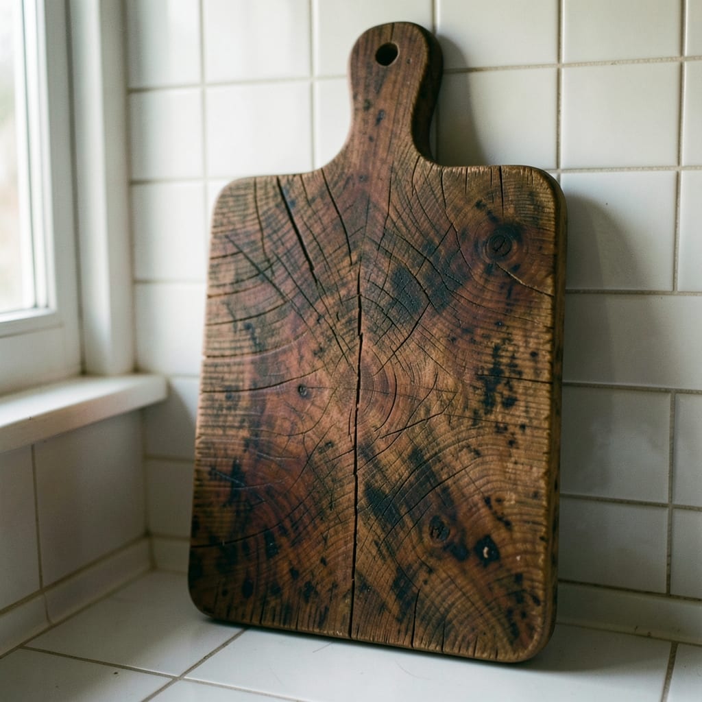 The wooden cutting board