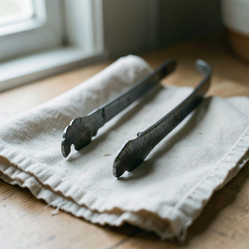 The metal tongs