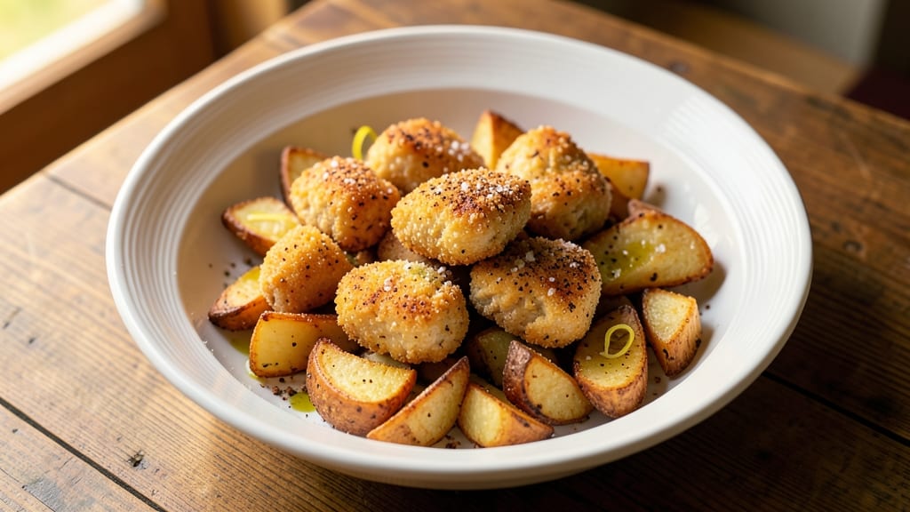 Air Fryer Chicken Nugget Recipe with Potato: Crispy Bites and Golden Fries in 25 Minutes