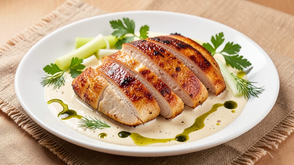 Campbell's Cream of Chicken Baked Chicken Recipe: Celery Crown Crunch Over Creamy Herb Bliss