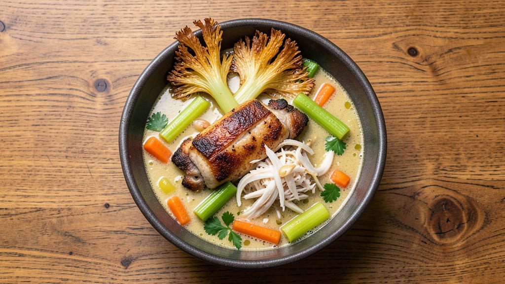 Carrabba's Copycat Chicken Soup Recipe: Celery Crown Crunch and Herbed Creaminess