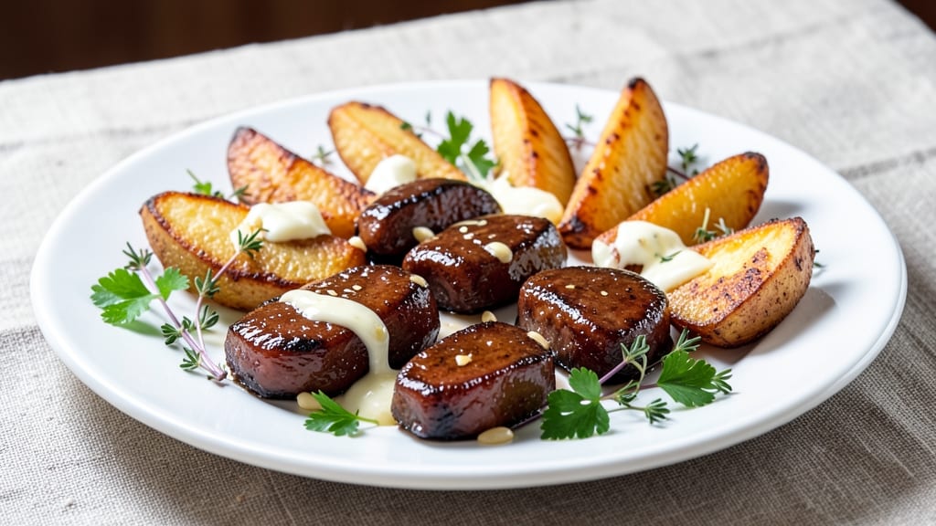 Chicken Livers With Potatoes Recipe: Crispy Celery Crown Over Herbed Butter Bliss