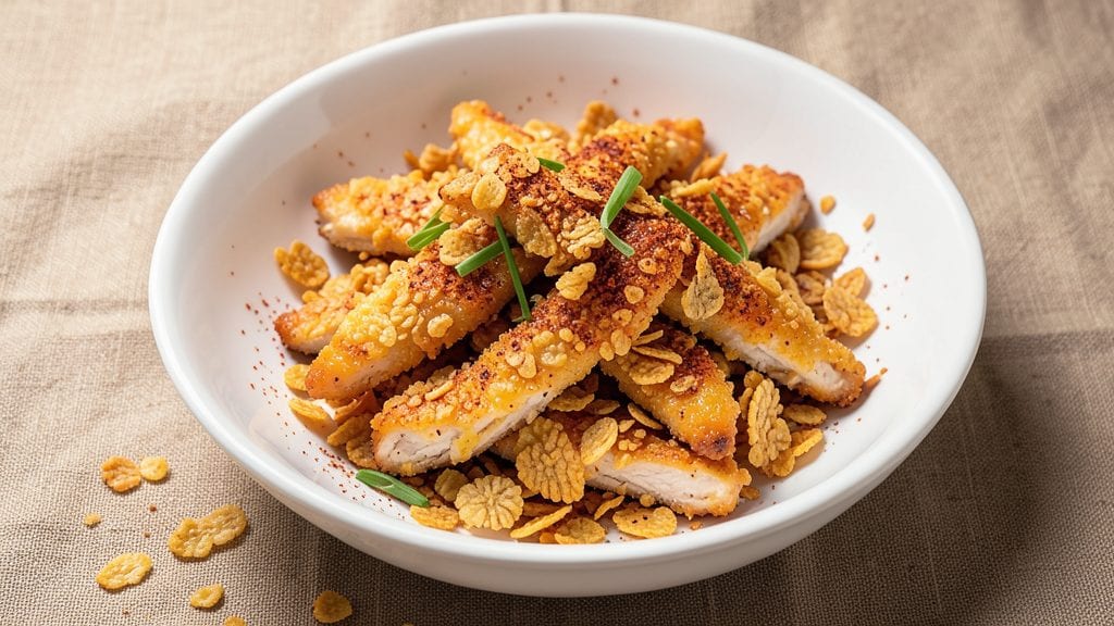 Chicken Strips with Corn Flakes Recipe: Crispy Breading That Stands Up to Dipping